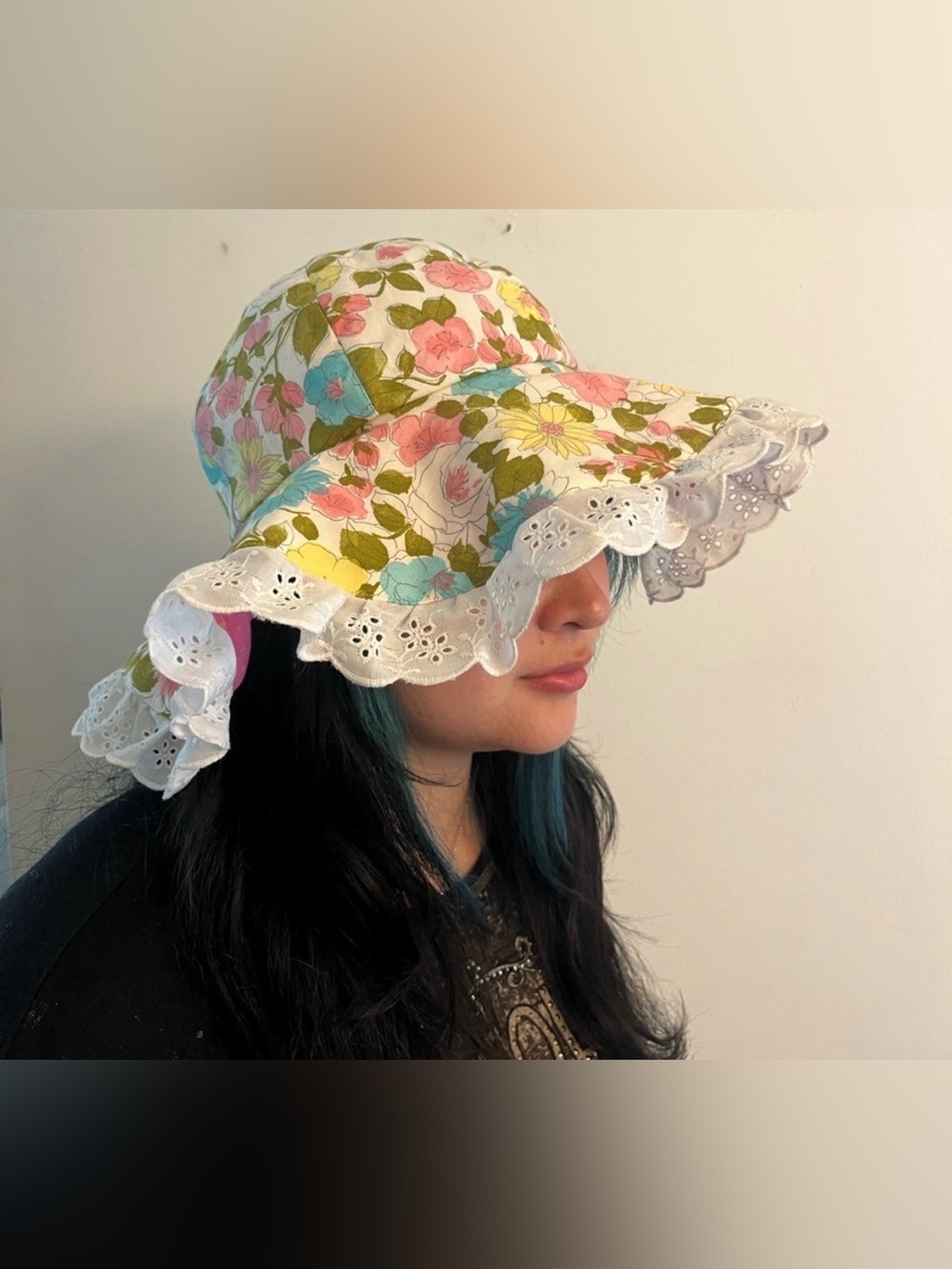 Vintage Sun Hat Reversible Cottage Core